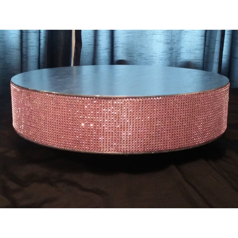 Blush Pink Diamante Rhinestone  effect cake stand round or square all sizes
