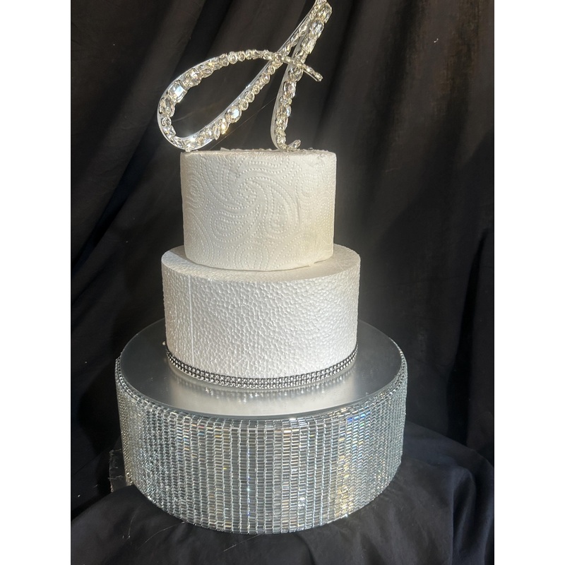 Crystal Rhinestone Wedding Cake Stand: Mirror Display