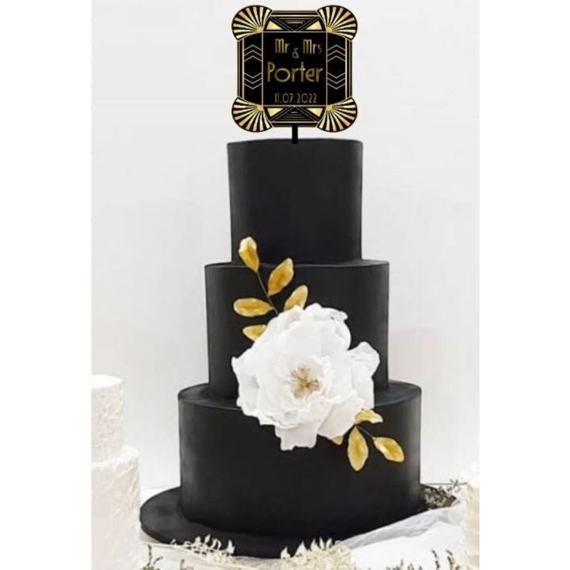 Custom Cake topper, Personalized cake topper, Gatsby 1920’s  style topper, Custom couple cake topper, Wedding  topper by Crystal wedding uk