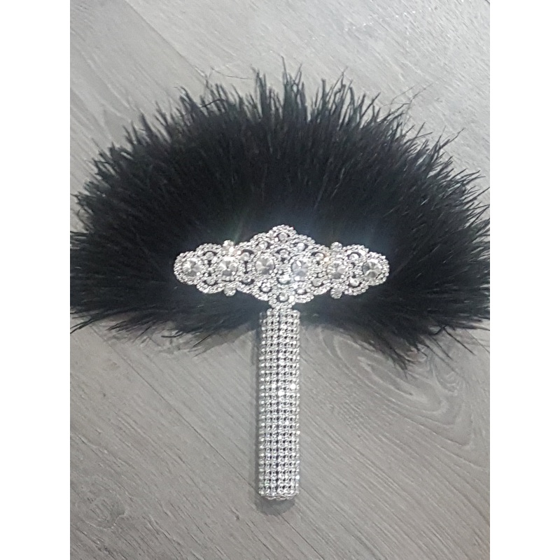 Ostrich PLUME Feather Fan 16  bouquet luxury  alternative  Bouquet  Great Gatsby wedding style -ANY COLOUR  Artificial bouquet