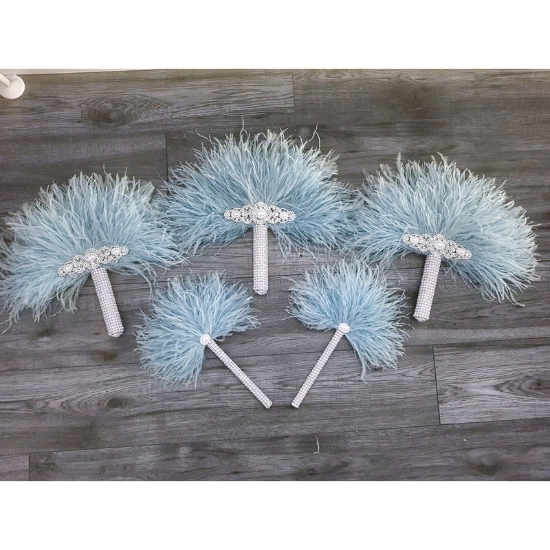 Ostrich PLUME Feather Fan   bouquet luxury  alternative  Bouquet  Great Gatsby wedding style -ANY COLOUR  Artificial bouquet