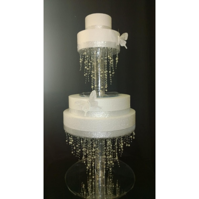 Pearl Raindrop cake stand and separator set