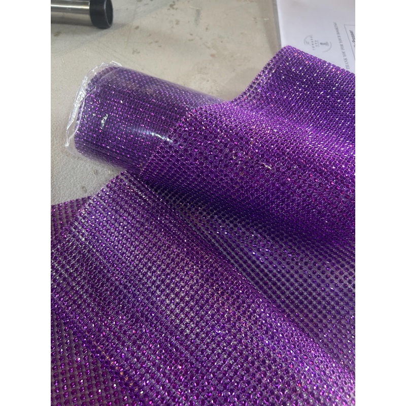 Purple Rhinestone ribbon 5 yards by 50 rows  , Diamond Mesh, Diamante Bling, Crystal trim Cake trim. by Crystal wedding uk