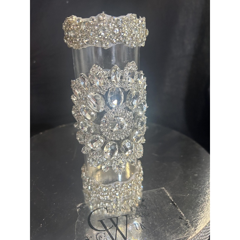 Rhinestone Crystal Bouquet Handle Holder: Glam Wedding Bouquet