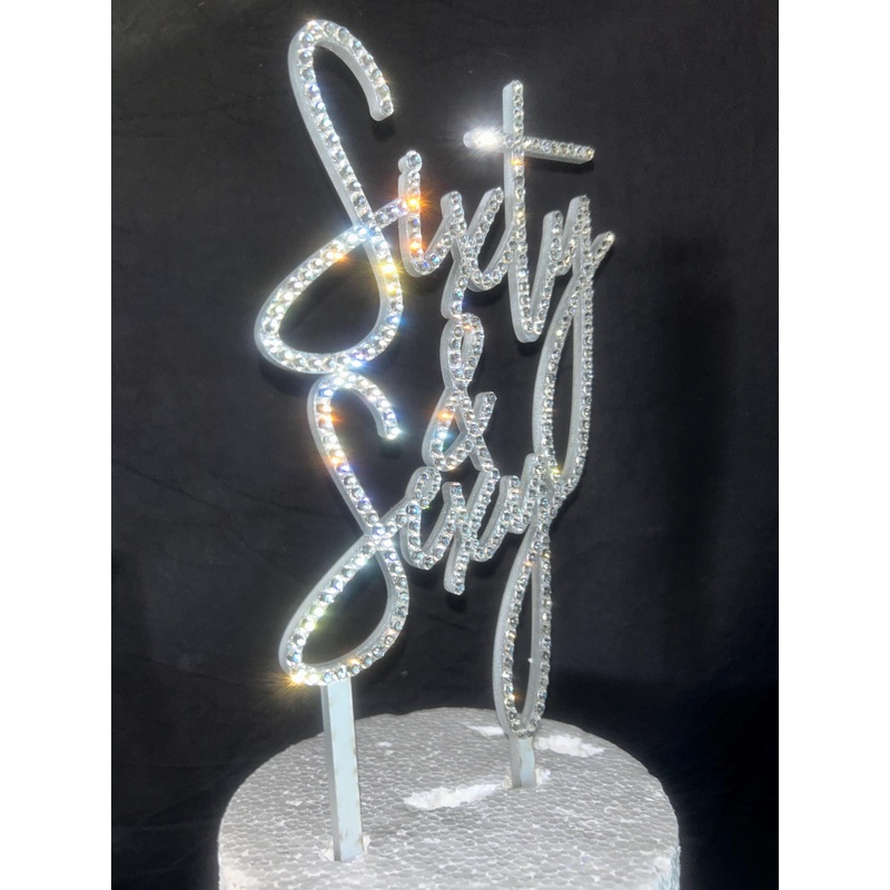 Stunning Crystal Cake topper, Sexy cake topper, rhinestone bling birthday cake topper