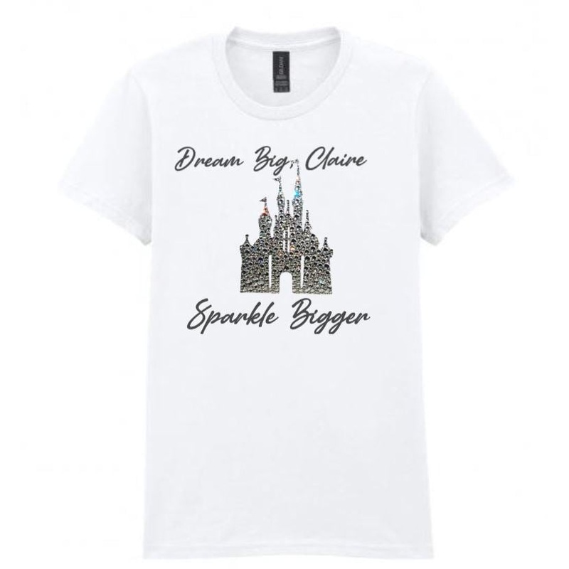 Swarovski Crystal Castle T-Shirt: Personalized Dream Big Tee