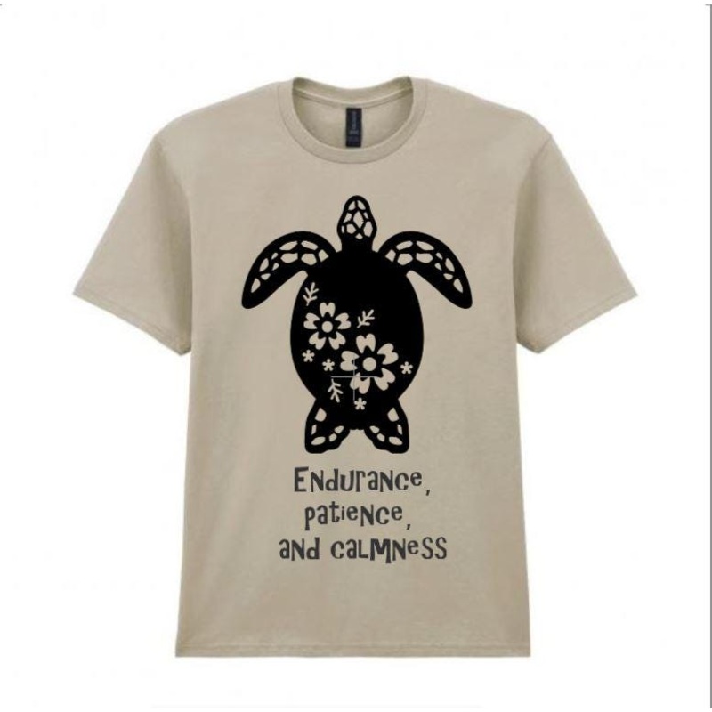 Turtle T-Shirt: Endurance, Patience, Calmness – Unisex Cotton Blend Tee