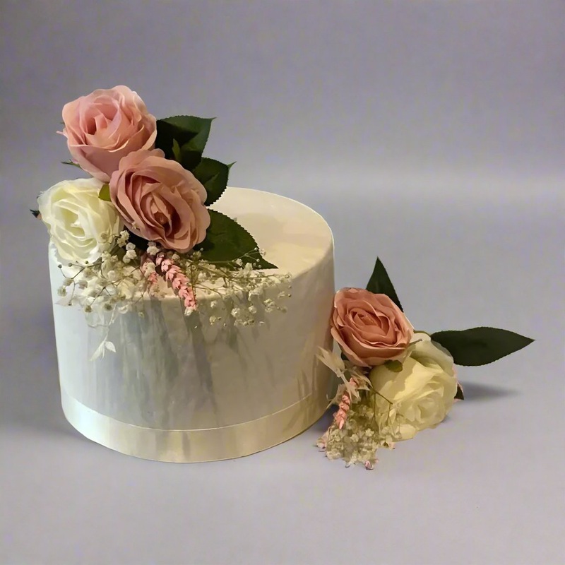 Blush Pink And Ivory Cake Flowers