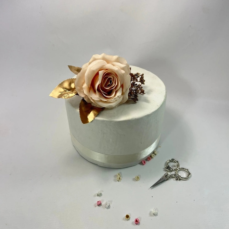 Champagne and Gold Rose Artificial Cake Flowers