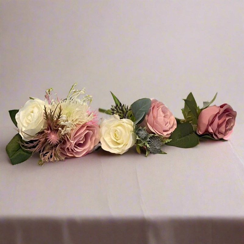 Dusky Pink And White Artificial Cake Flower Topper