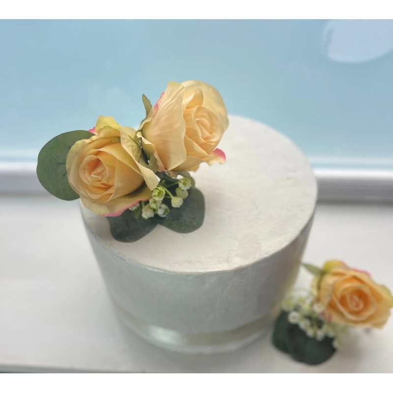 Lemon Rose Artificial Cake Flowers