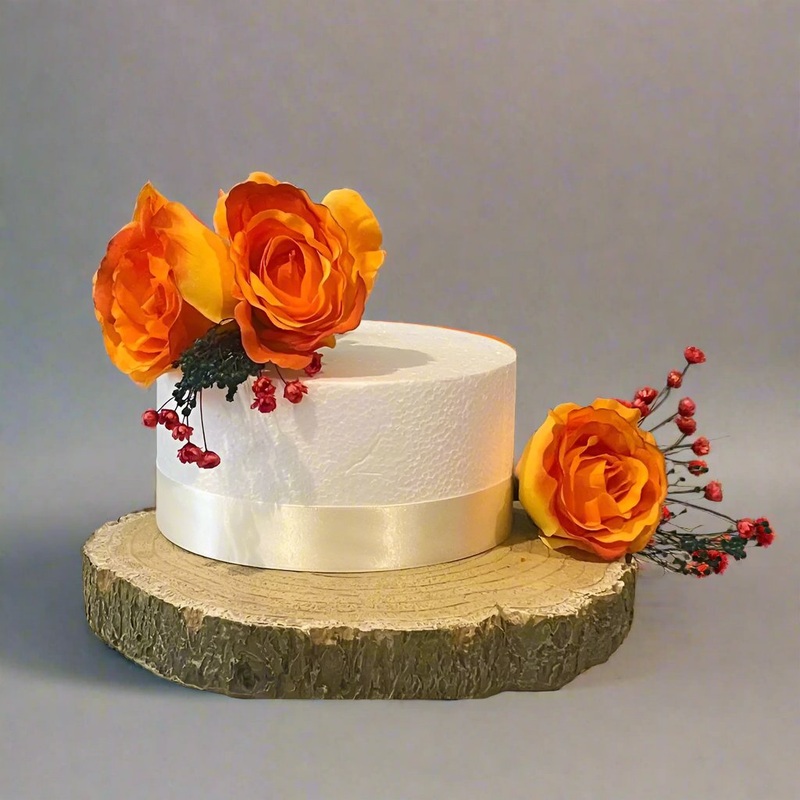 Orange Rose Cake Flowers
