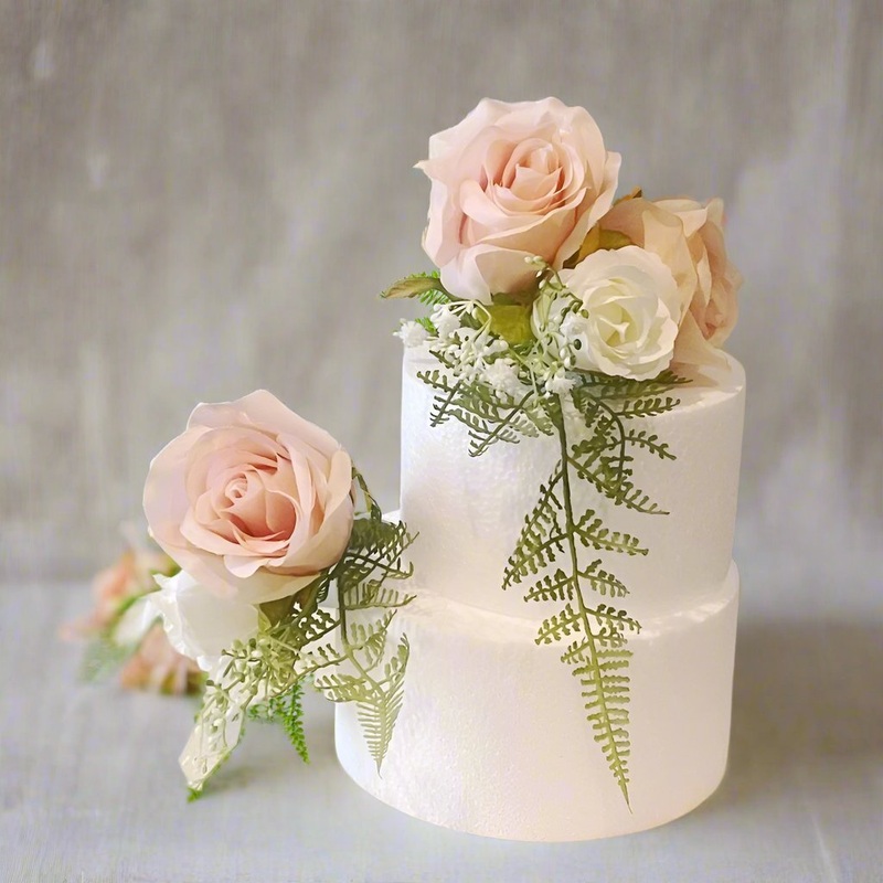 Peach And White Rose Cake Flowers
