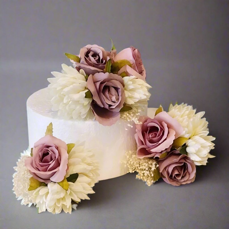 Pink and White Ivory Cake Flowers