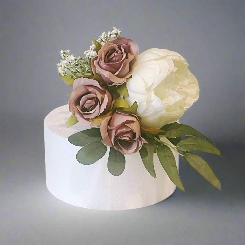 Pink Peony And White Rose Cake Flowers