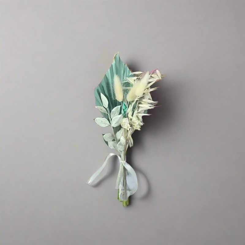 Sage Green And Gold  Palm Bunch  – Dried Cake Flowers