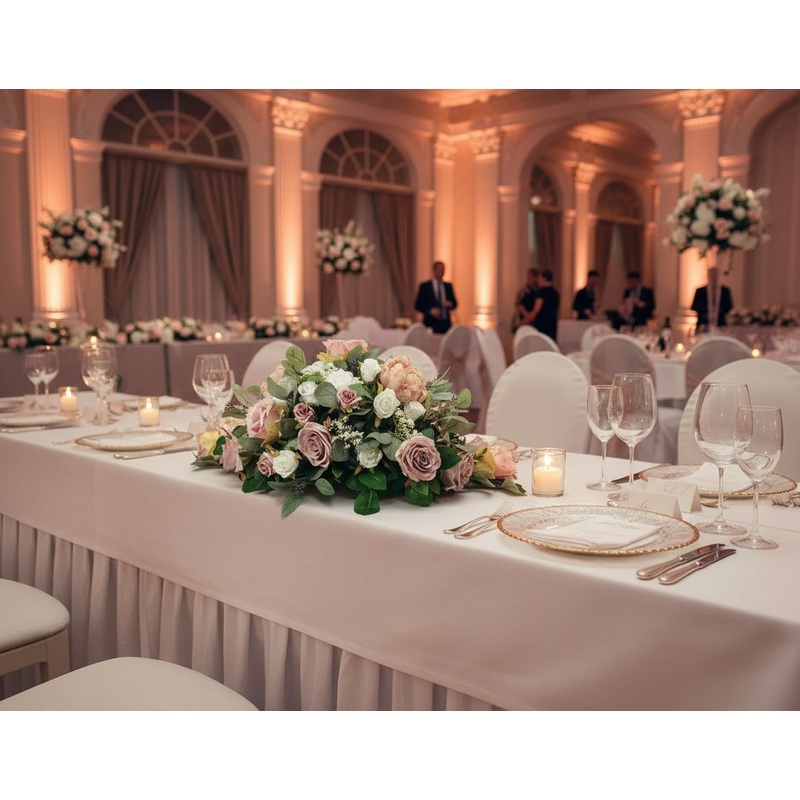 Blush Pink & White Top Table Arrangement  2 ft Wedding Flowers