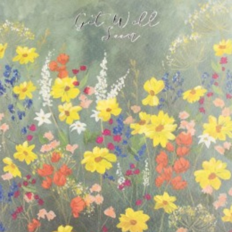 Get Well Soon Flower Field Card