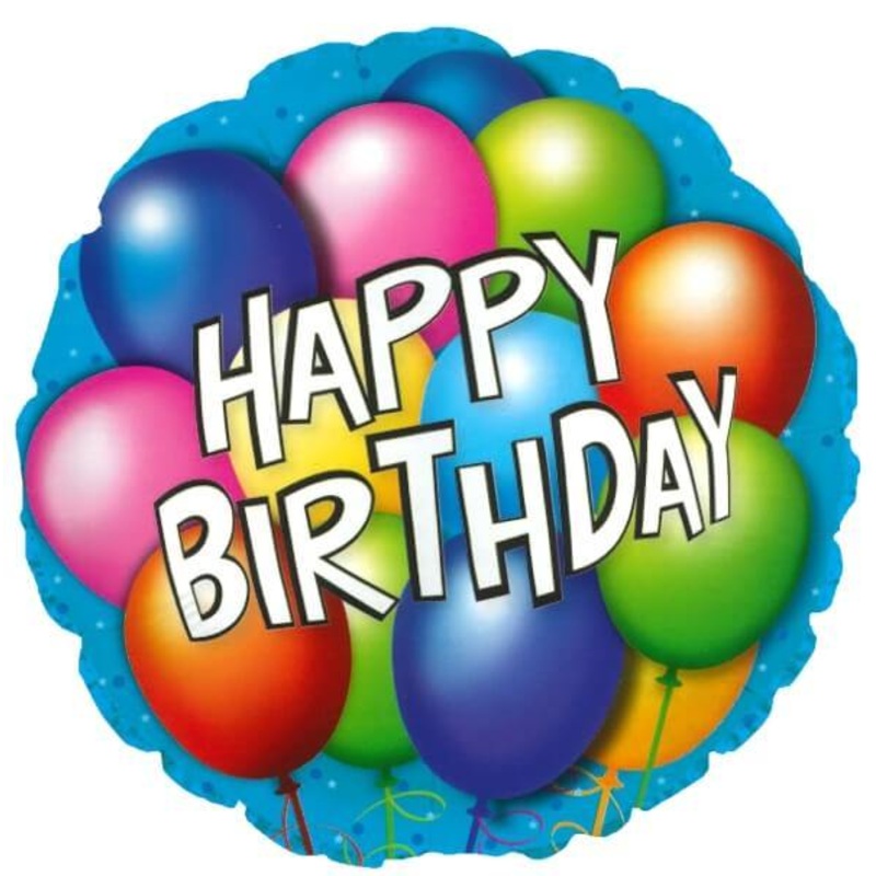 Happy birthday Helium Balloon-In Balloon Box & Tied to water weight
