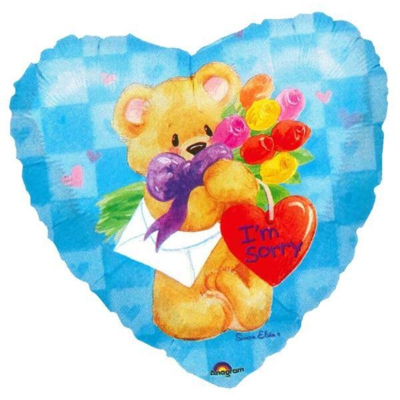 I’m Sorry Helium Balloon-Tied to water weight & In Balloon Box