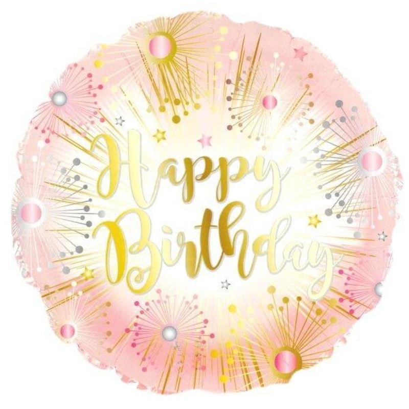 Rose Gold Happy Birthday Helium Balloon
