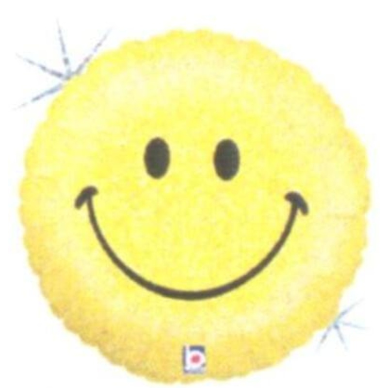Smiley Face Helium Balloon-Tied to weight & In a gift box