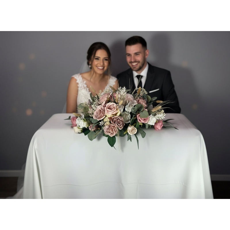 Top Table Arrangement Pink And White