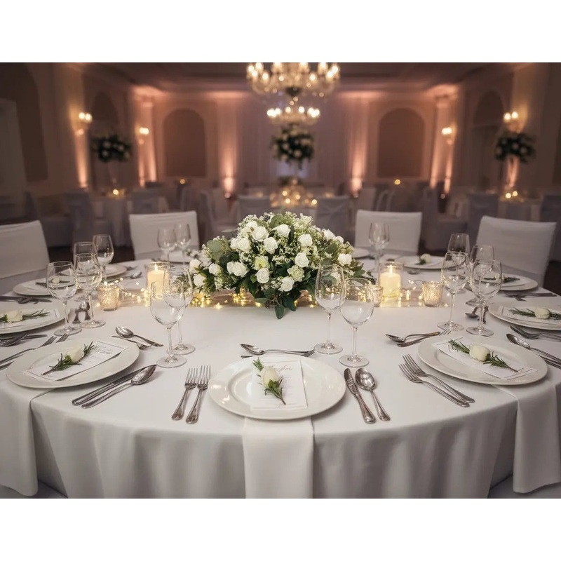 White Rose and Gyp Table Arrangement  2ft Wedding Flowers
