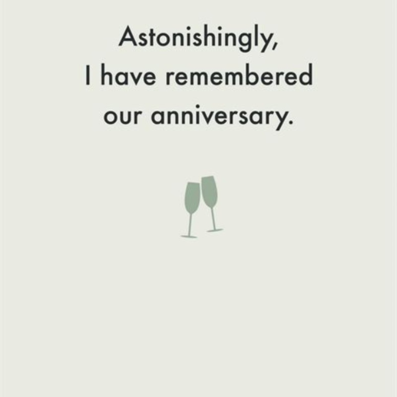 Astonishingly I Have Remembered Our Anniversary Card