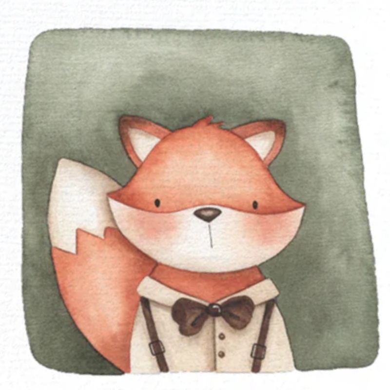 Fancy Fox Small Greeting Card