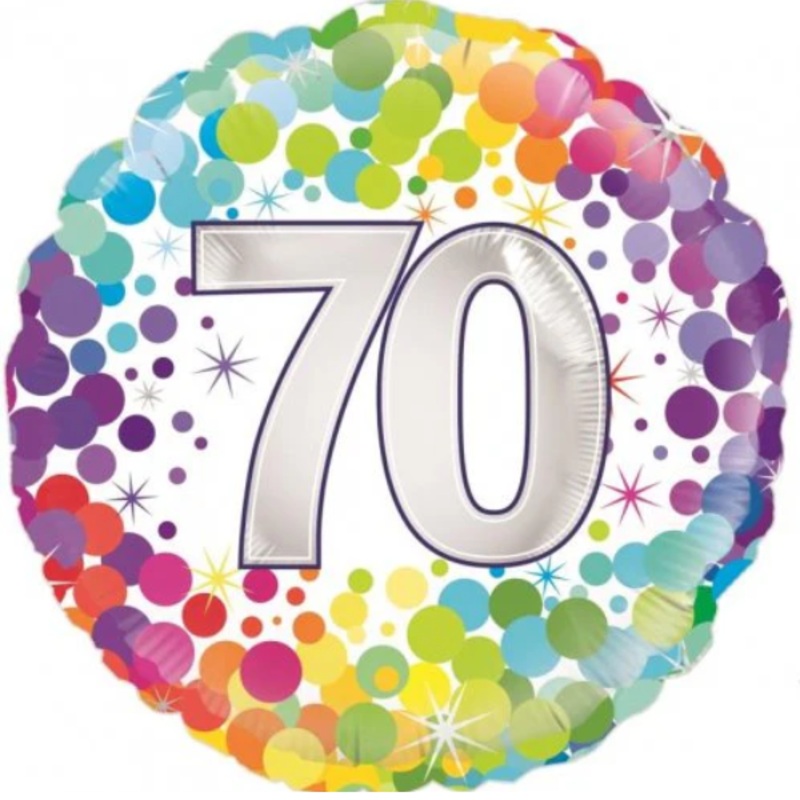 Happy 70th Birthday Confetti Helium Balloon