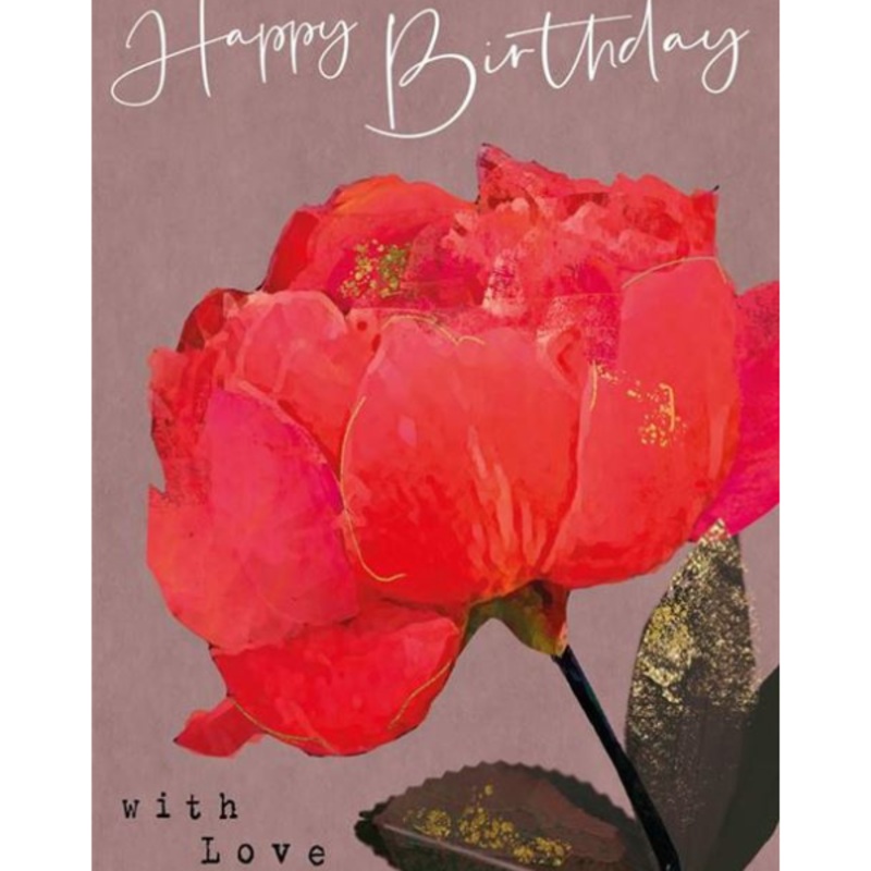 Happy Birthday Hot Pink Flowers Card