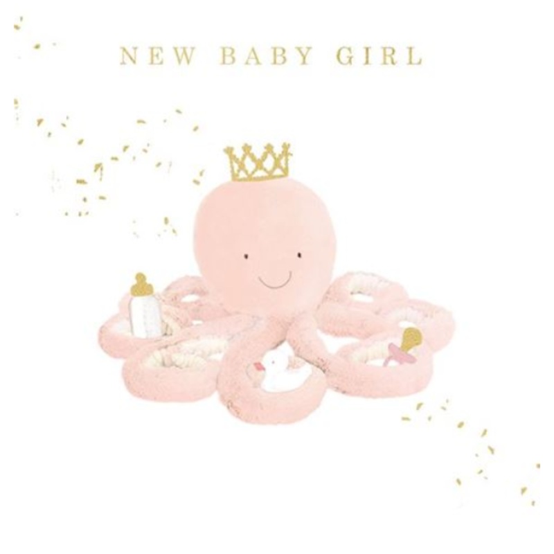 New Baby Girl Octopus Card