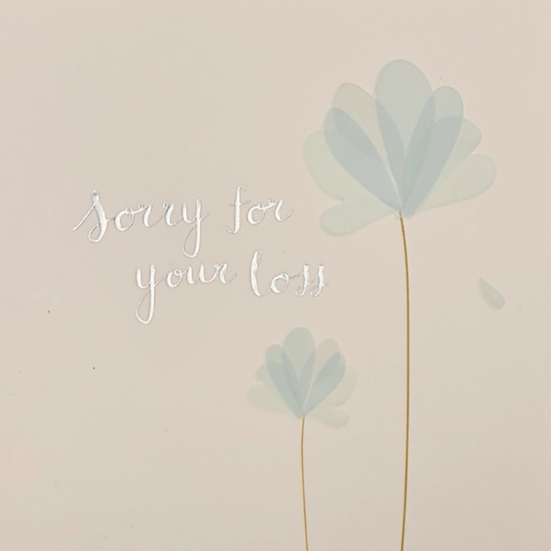 So Sorry For Your Loss Teal Flower Card