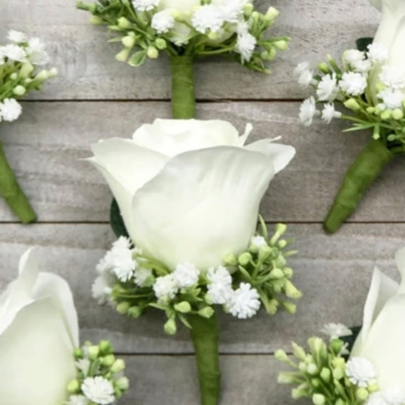 Buttonhole-White & Soft Pink & Baby Blue & Dark Blue & Red